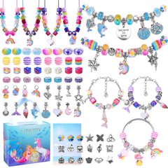 AIPRIDY Charm Bracelet Kit with unicorn-mermaid design inspires imaginative jewelry making.