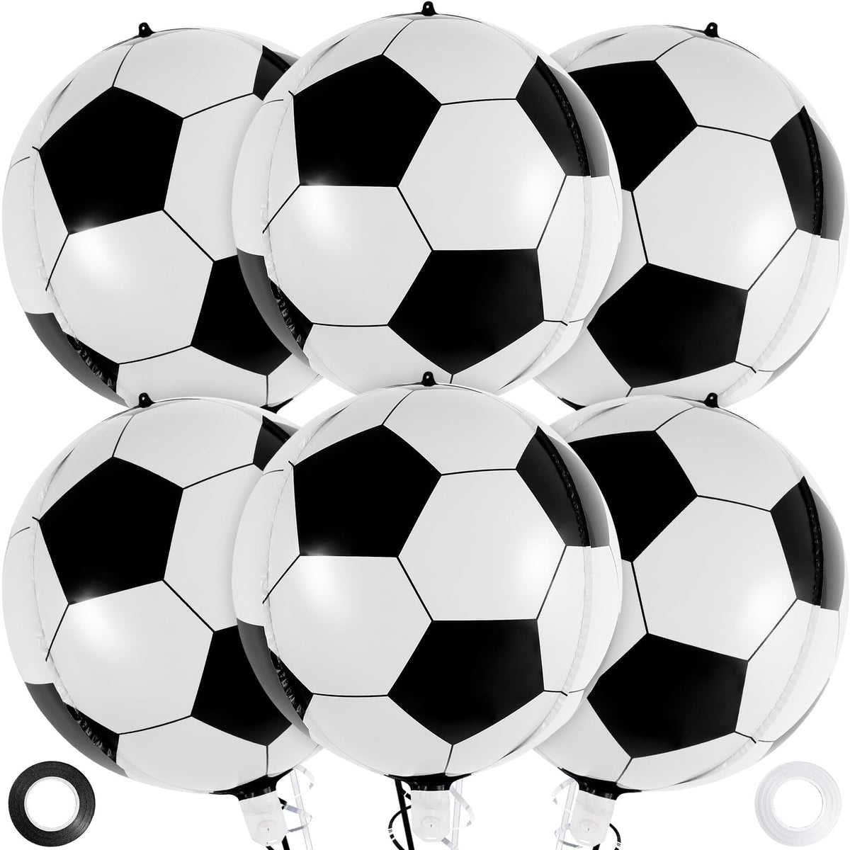AIQINHU soccer balloon foil 22in close-up with mirror finish for striking party decor.