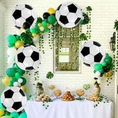 AIQINHU soccer balloon foil 22in, bundled with ribbon, ready to spark festive garlands.