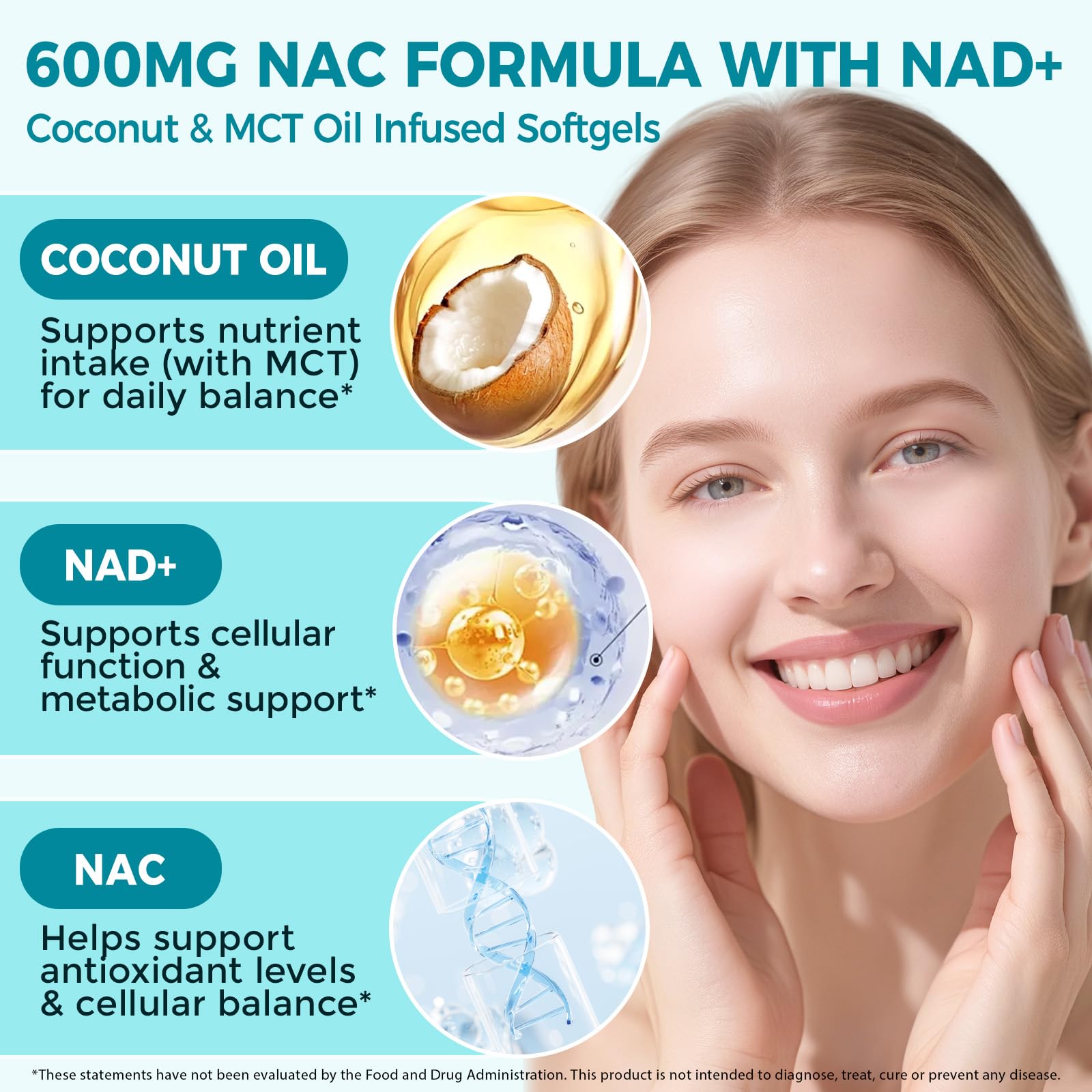 AIQIUSHA NAC packaging box with non-GMO and gluten-free notes