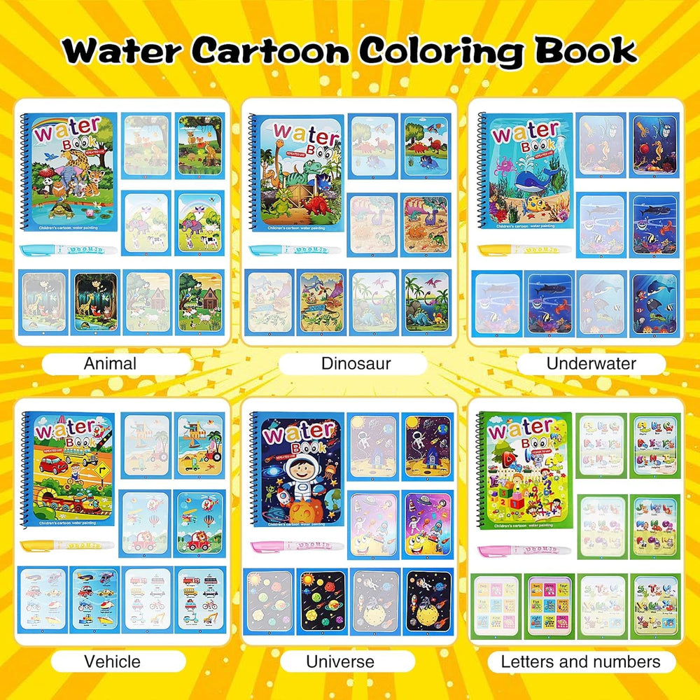 Air Blow water coloring book letters and numbers for early literacy play.