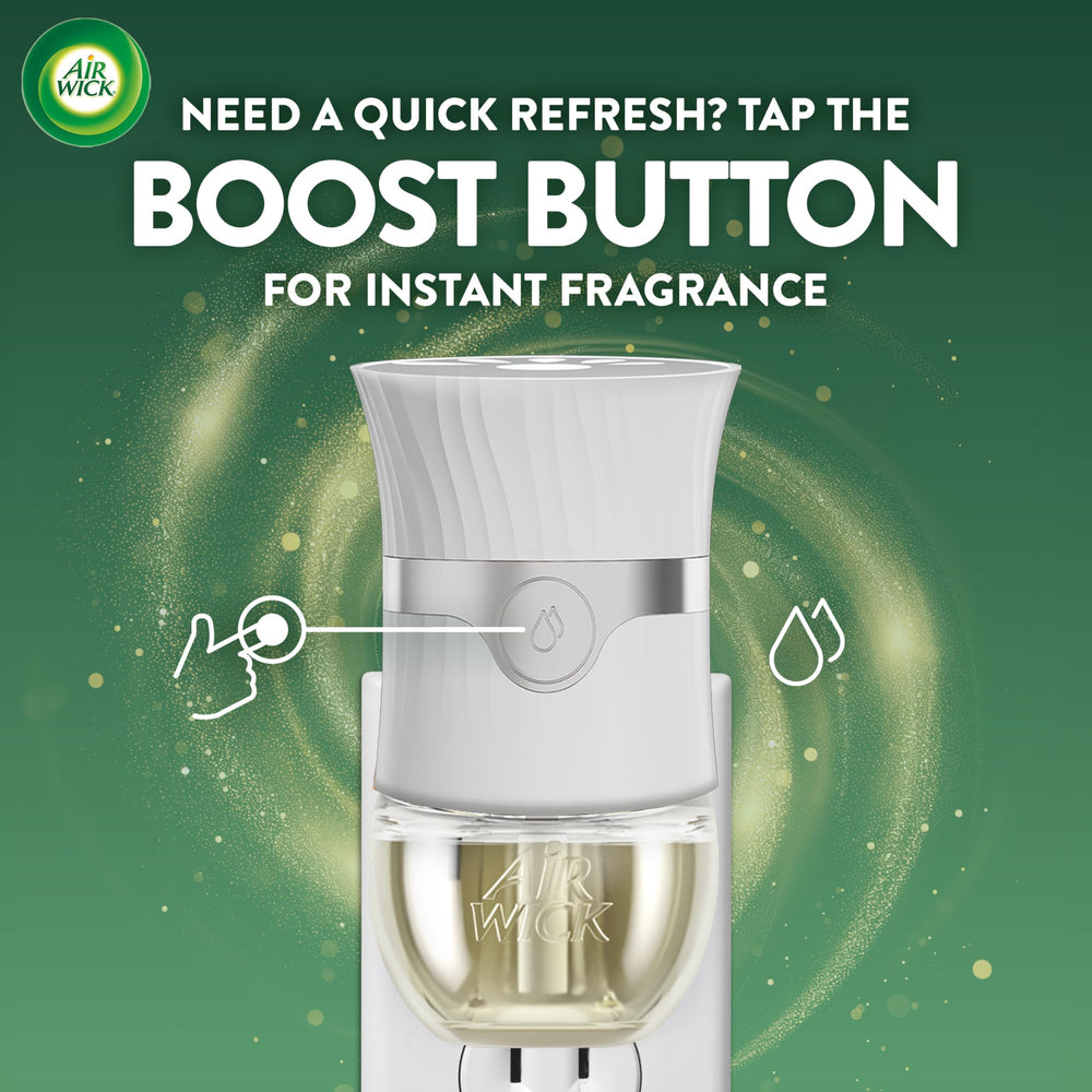 Air Wick essential oils provide natural fragrance with steady release.