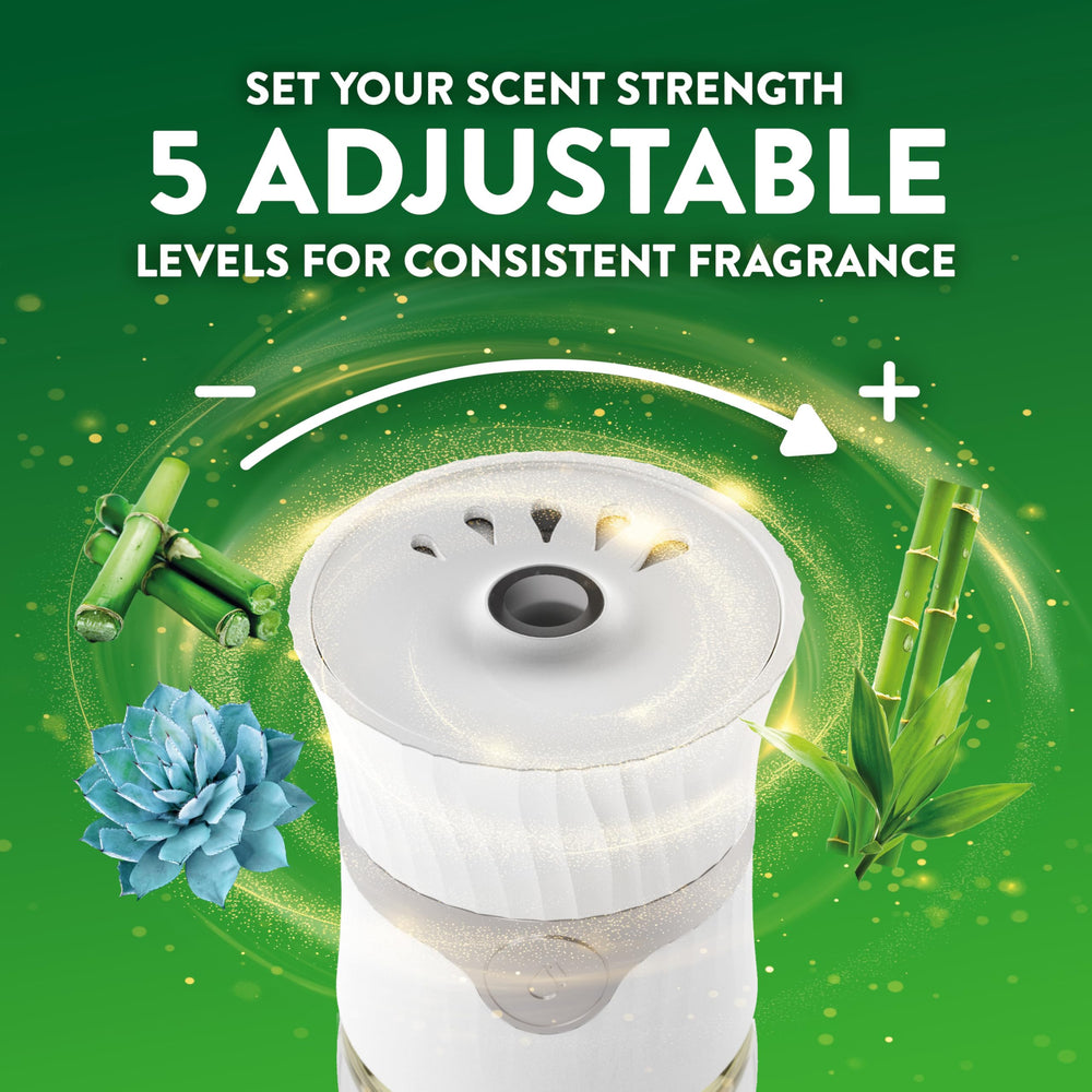 Air Wick Plug-In setup with Blue Agave & Bamboo refill ready