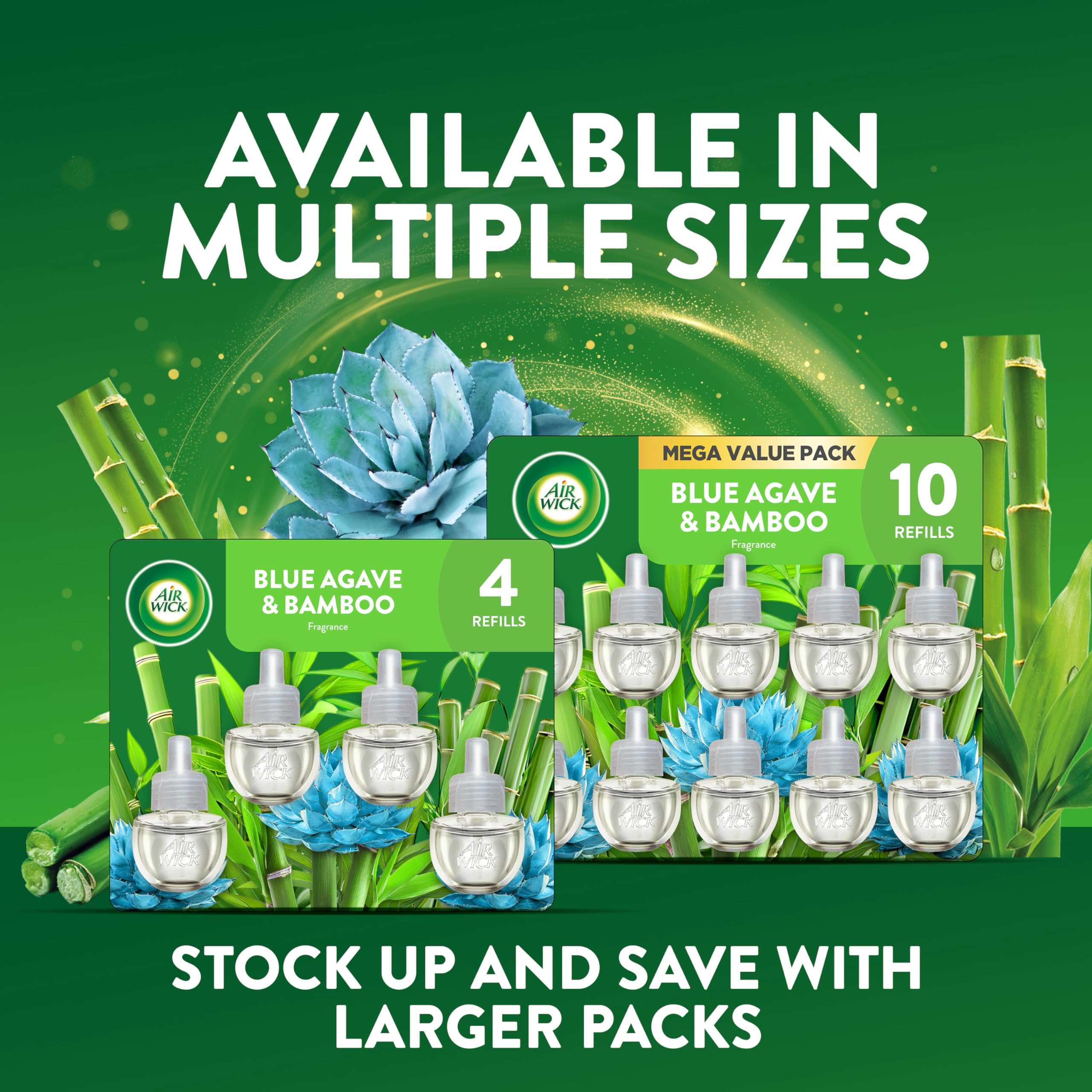 Air Wick Blue Agave & Bamboo refill in a home decor setup