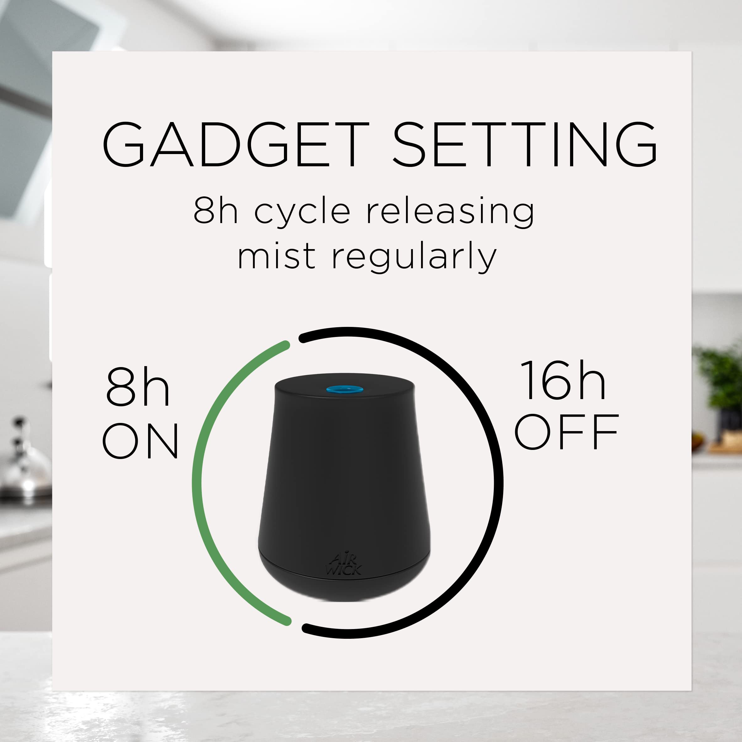 Each Air Wick refill delivers up to 45 days of fragrance on low setting
