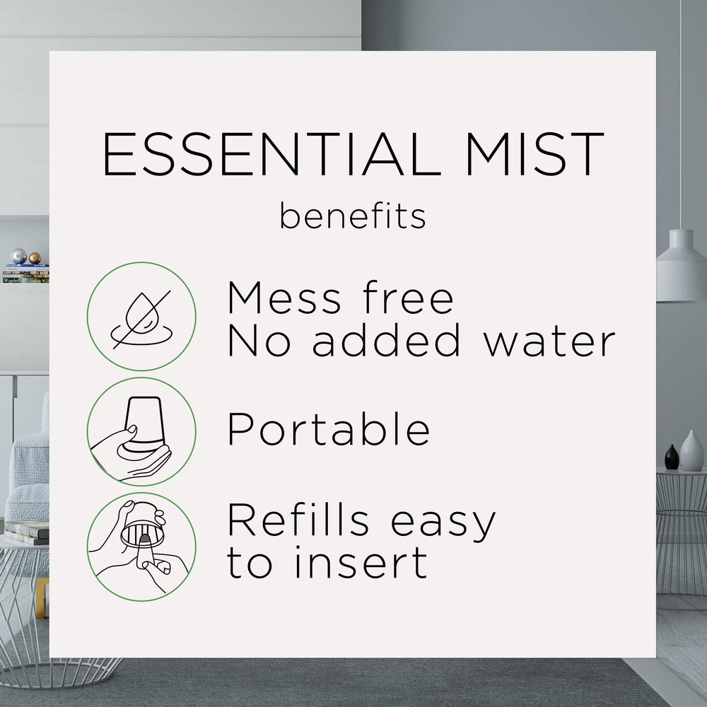 Cordless Air Wick diffuser design enabling mist diffusion across rooms
