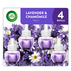Air Wick Lavender Chamomile oil refill bottle close-up showing calming fragrance