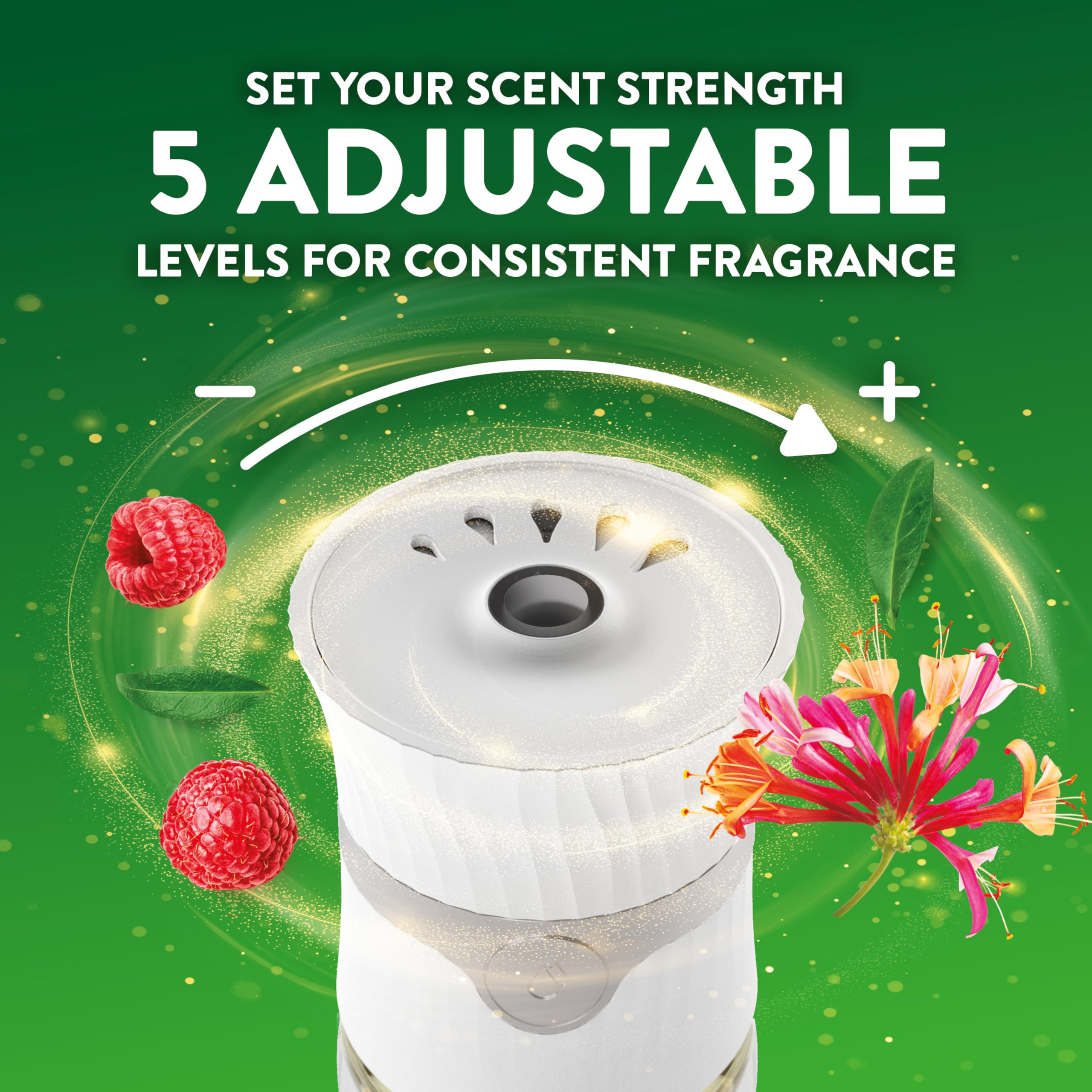 Air Wick lifestyle scene with plug-in diffuser for cozy ambiance.