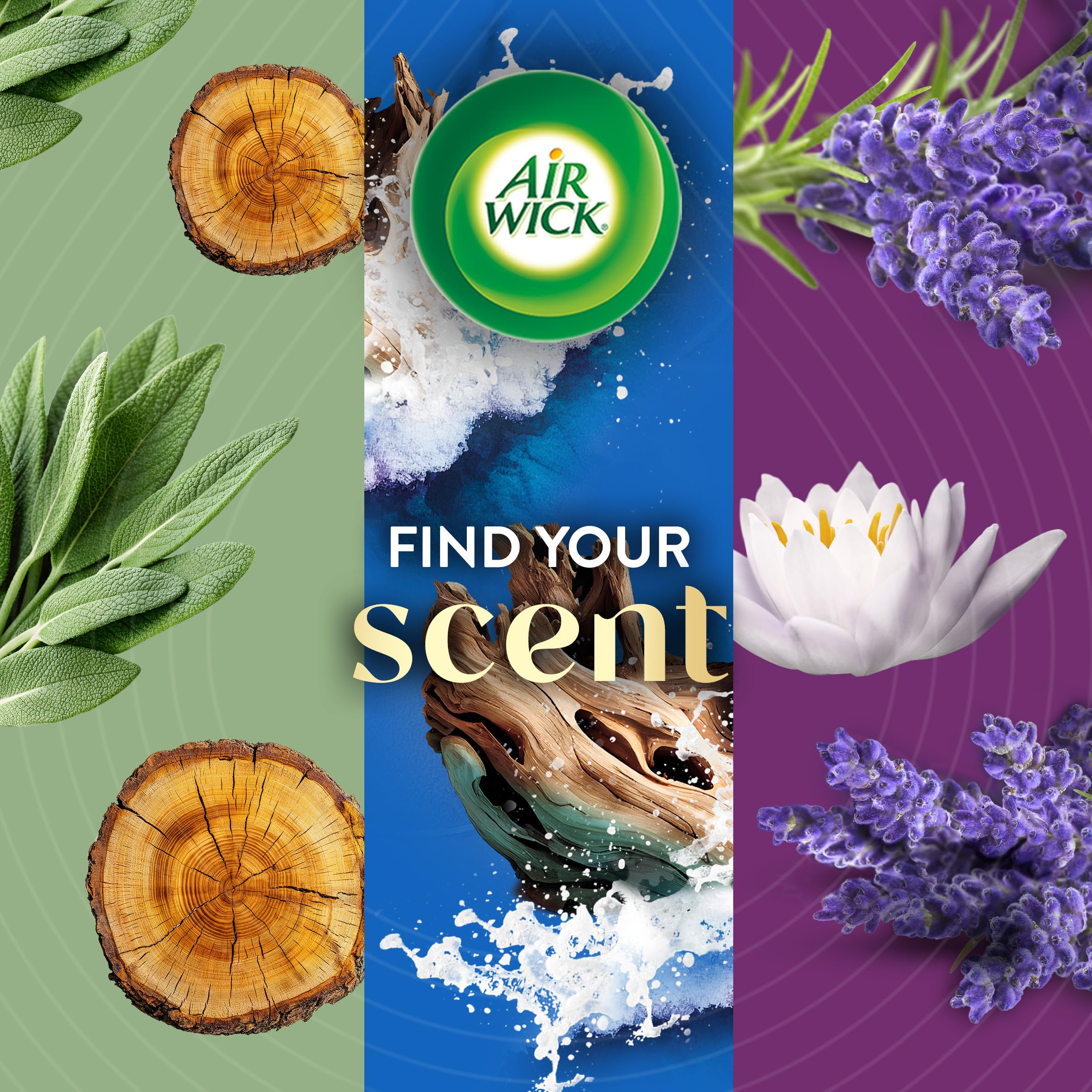 Air Wick long-lasting fragrance up to 60 days on low setting