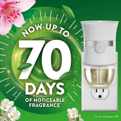 Air Wick Morning Lily and White Flowers refill 4ct packaging back showing usage information