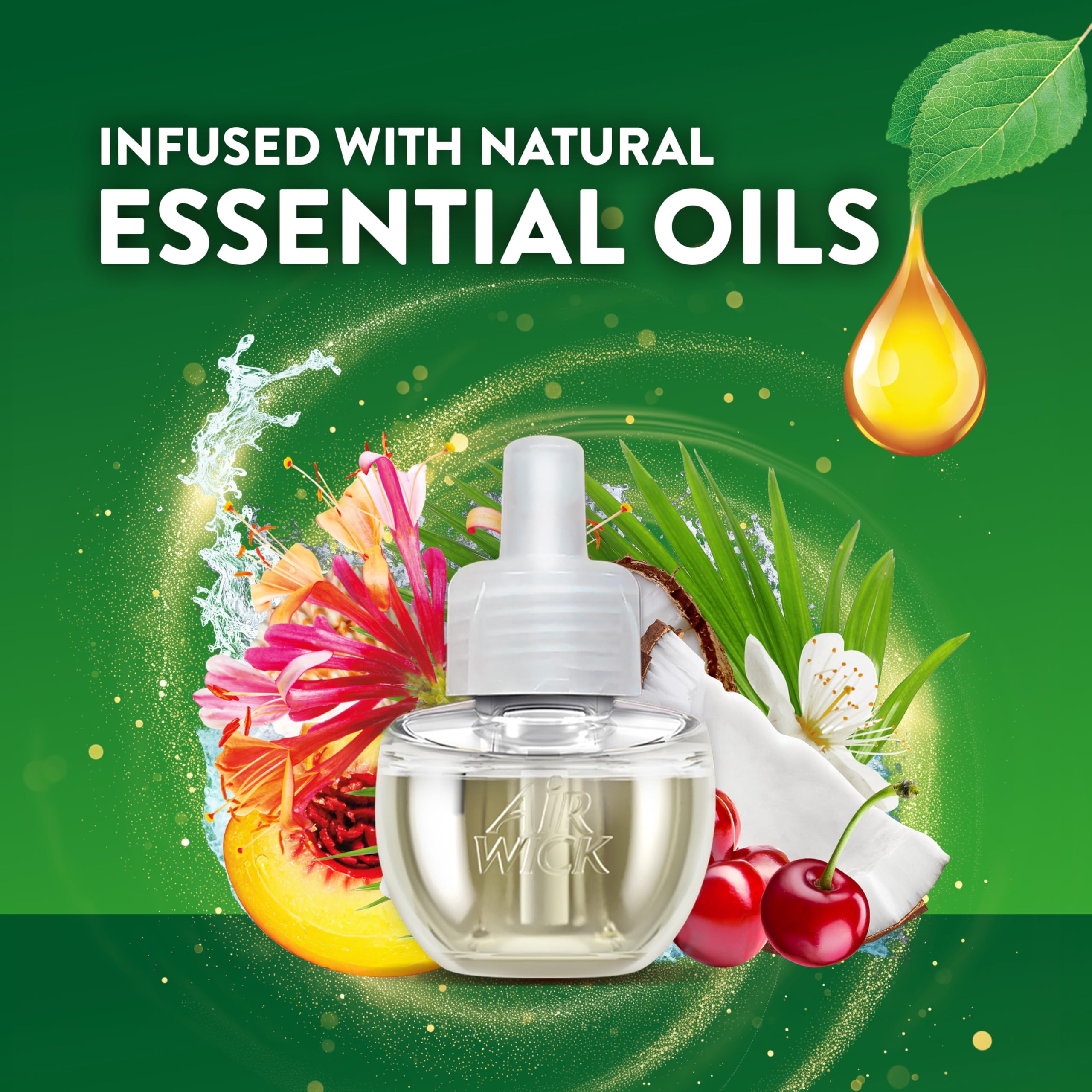 Air Wick plug-in diffuser refill shot showing easy install and long-lasting scent