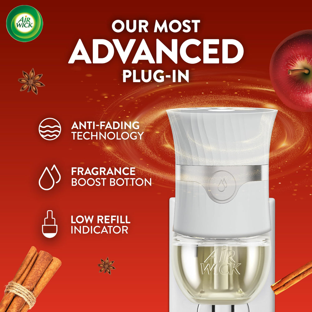 Air Wick living room setup with Apple Cinnamon Medley refill for steady fragrance
