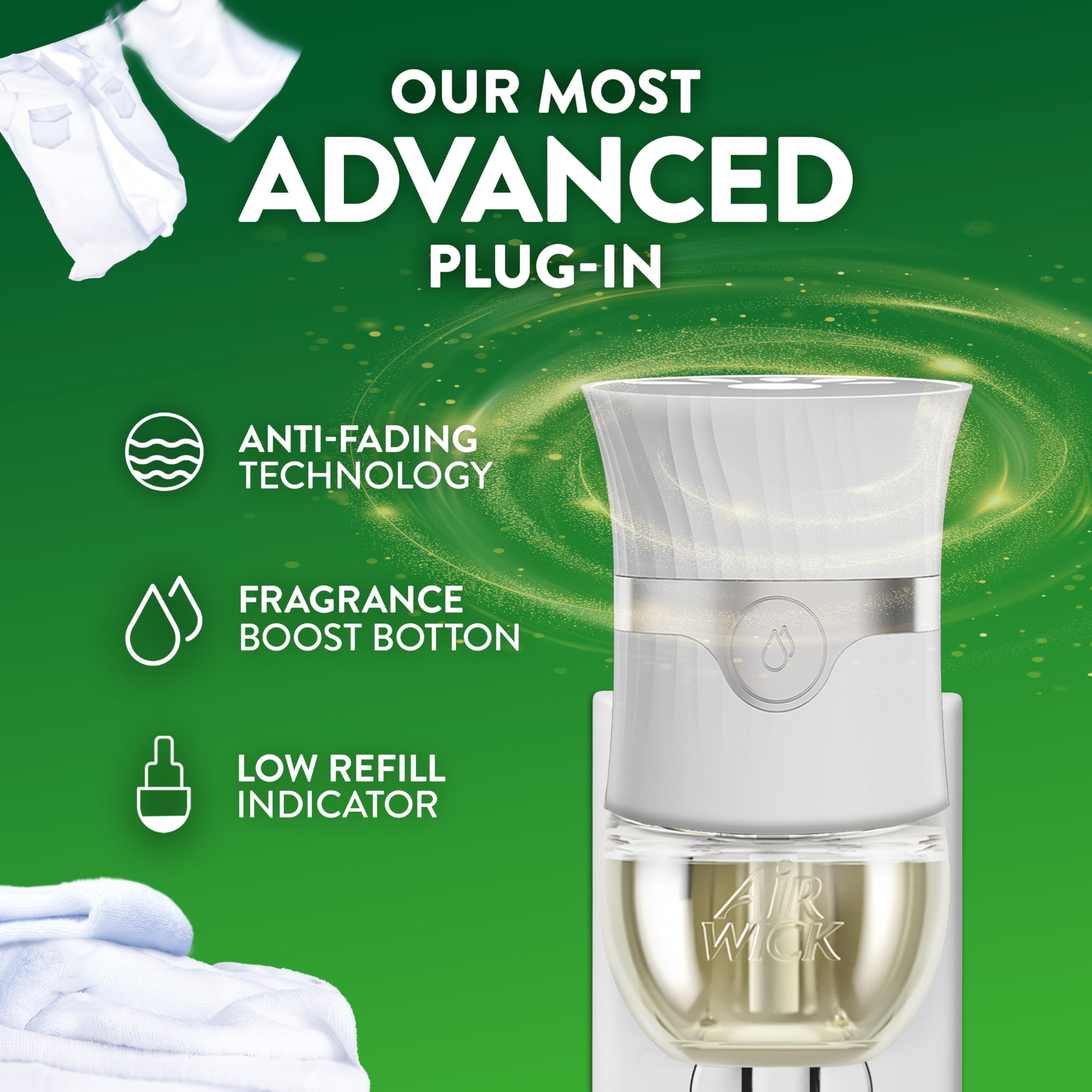 Air Wick plug-in scent unit compact design for small spaces.