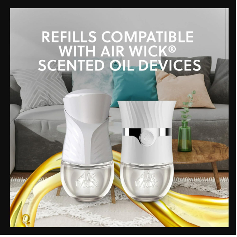 Air Wick fresh linen refill provides up to 45 days of fragrance on low setting.