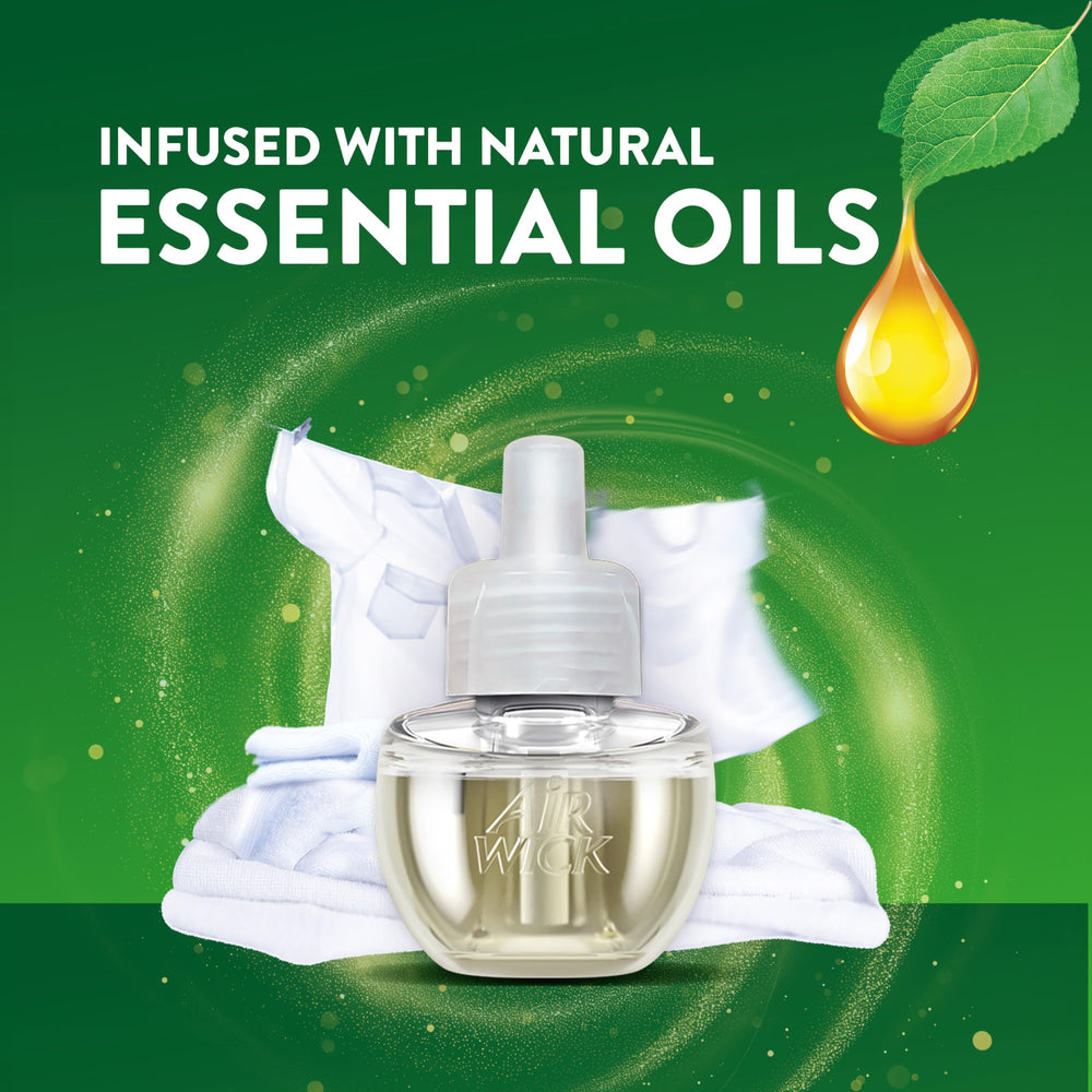 Air Wick plug-in unit demonstrates adjustable scent intensity.
