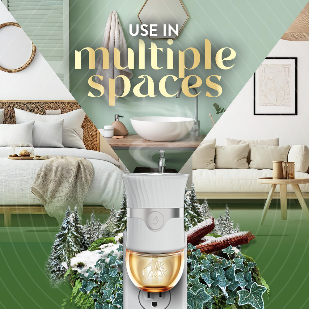 Air Wick plug-in warmer setup with Winter Woods refill