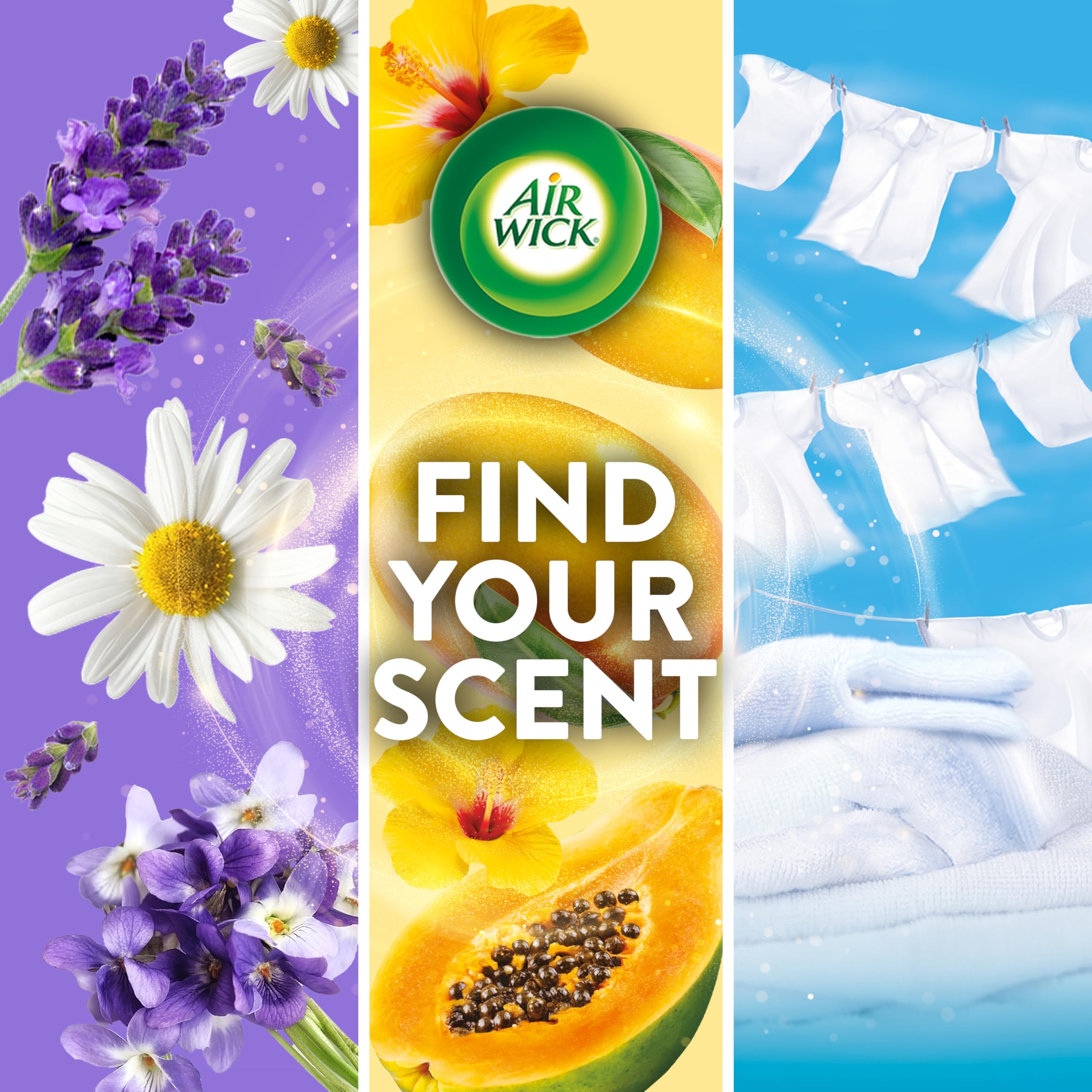 Air Wick scent diffusion in living space illustrating adjustable intensity