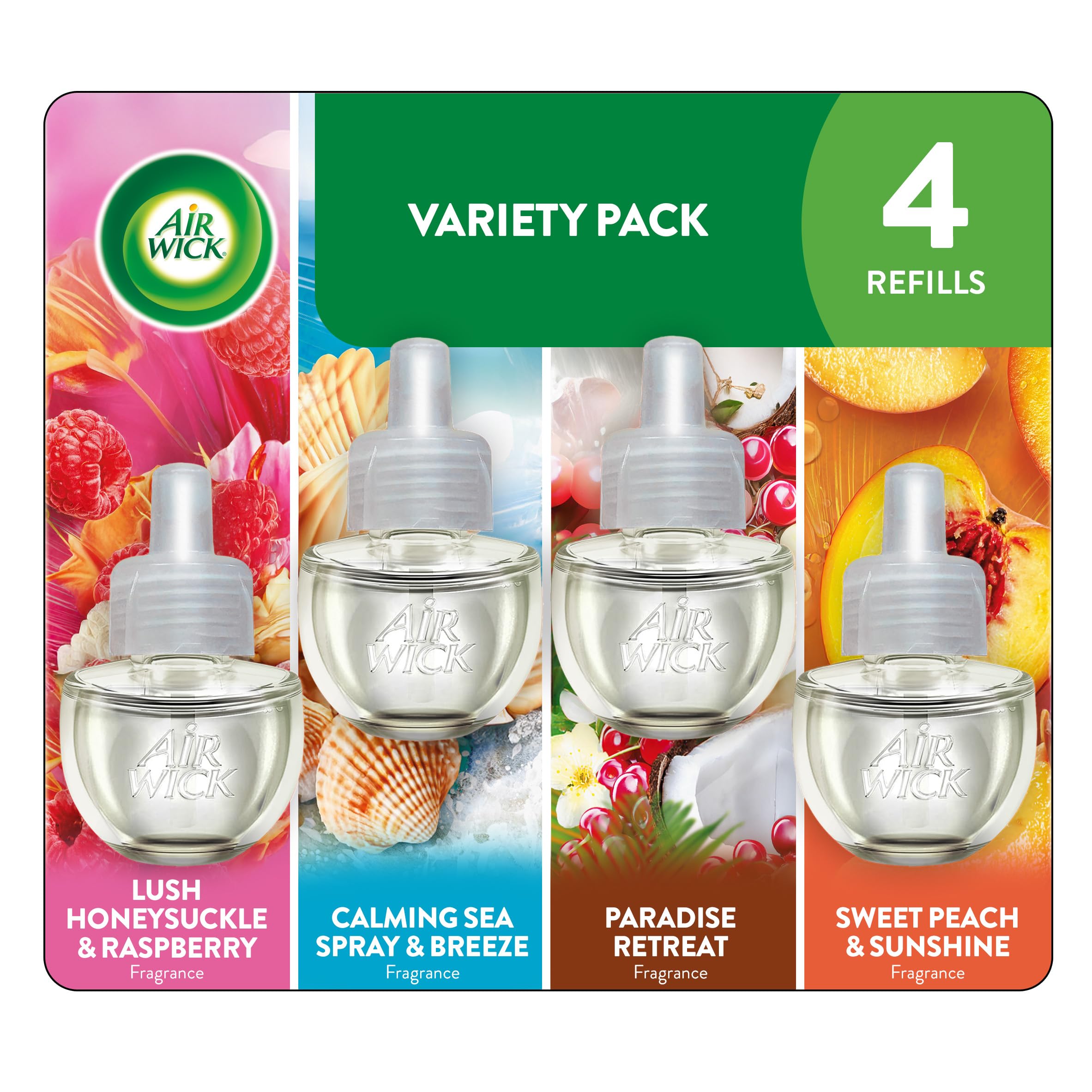 Air Wick scented oil refill spring pack close-up for fresh-smelling rooms