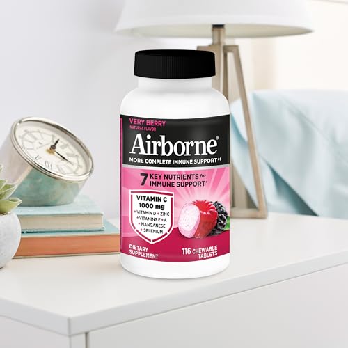 Airborne 116-count bottle display emphasizes quantity and value.