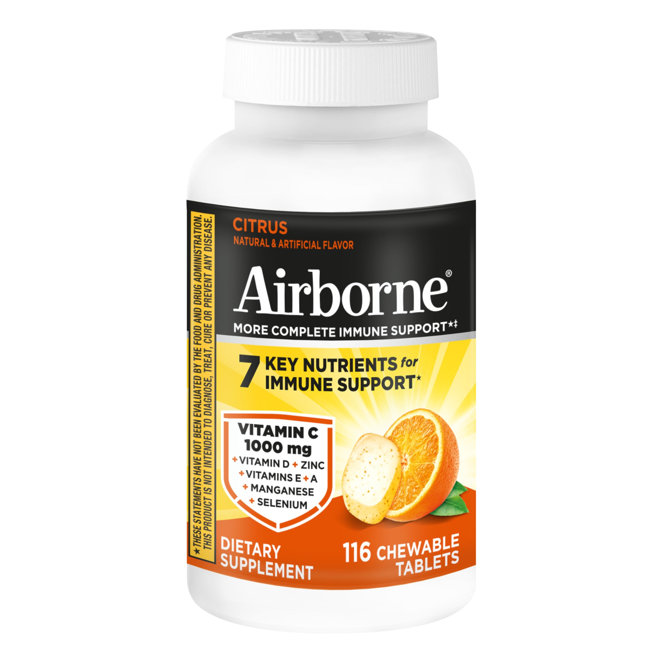 Antioxidant-rich vitamins A and C with E in Airborne.