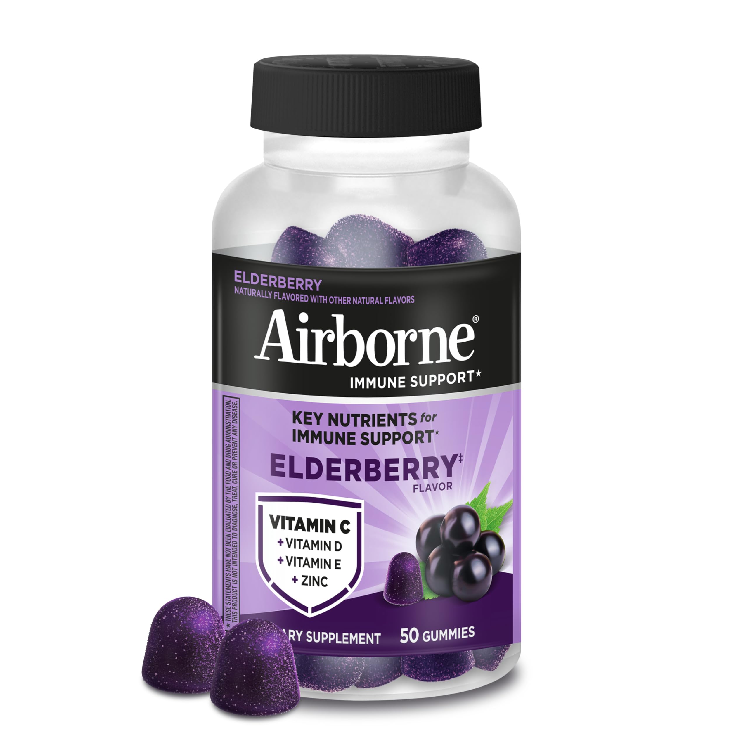 Airborne Elderberry gummies bottle for immune support