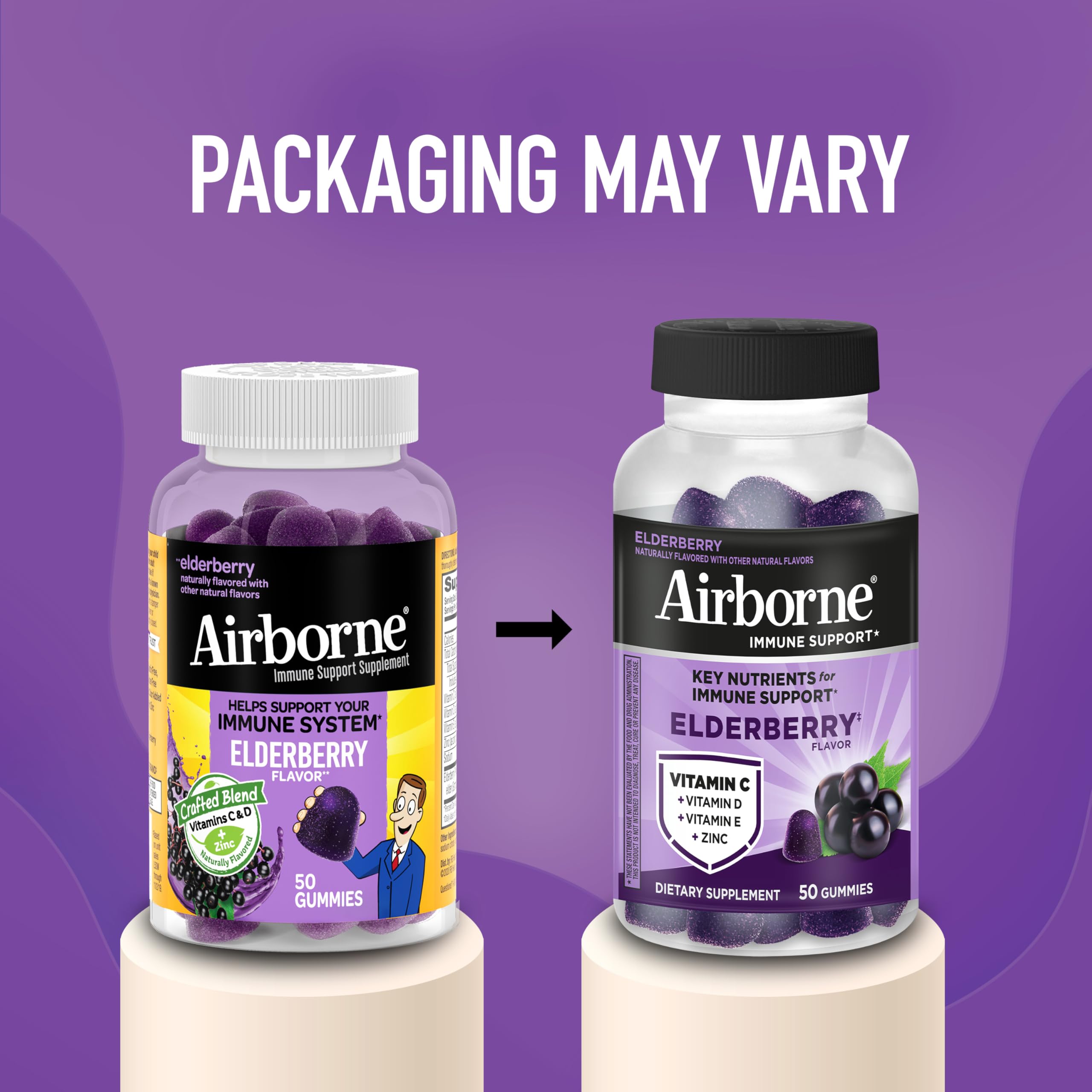 Airborne Elderberry gummies elderberry flavor closeup