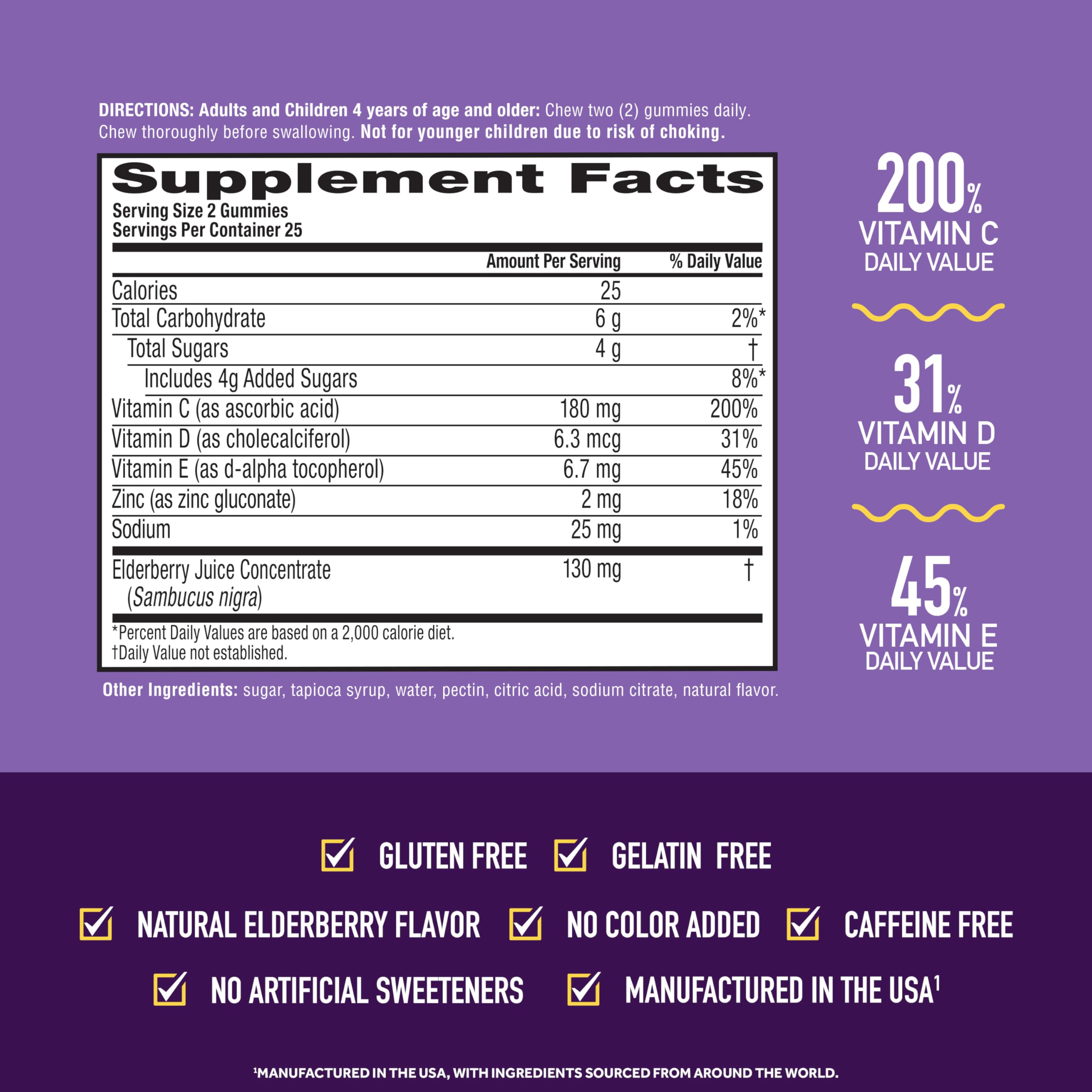 Airborne Elderberry gummies jar top and label