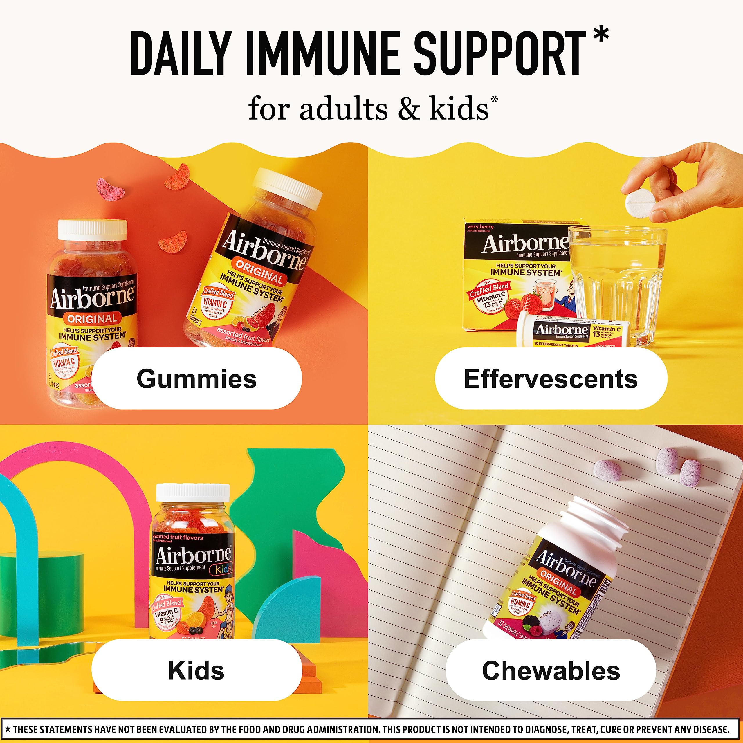 Airborne Elderberry gummies nutrition facts illustration