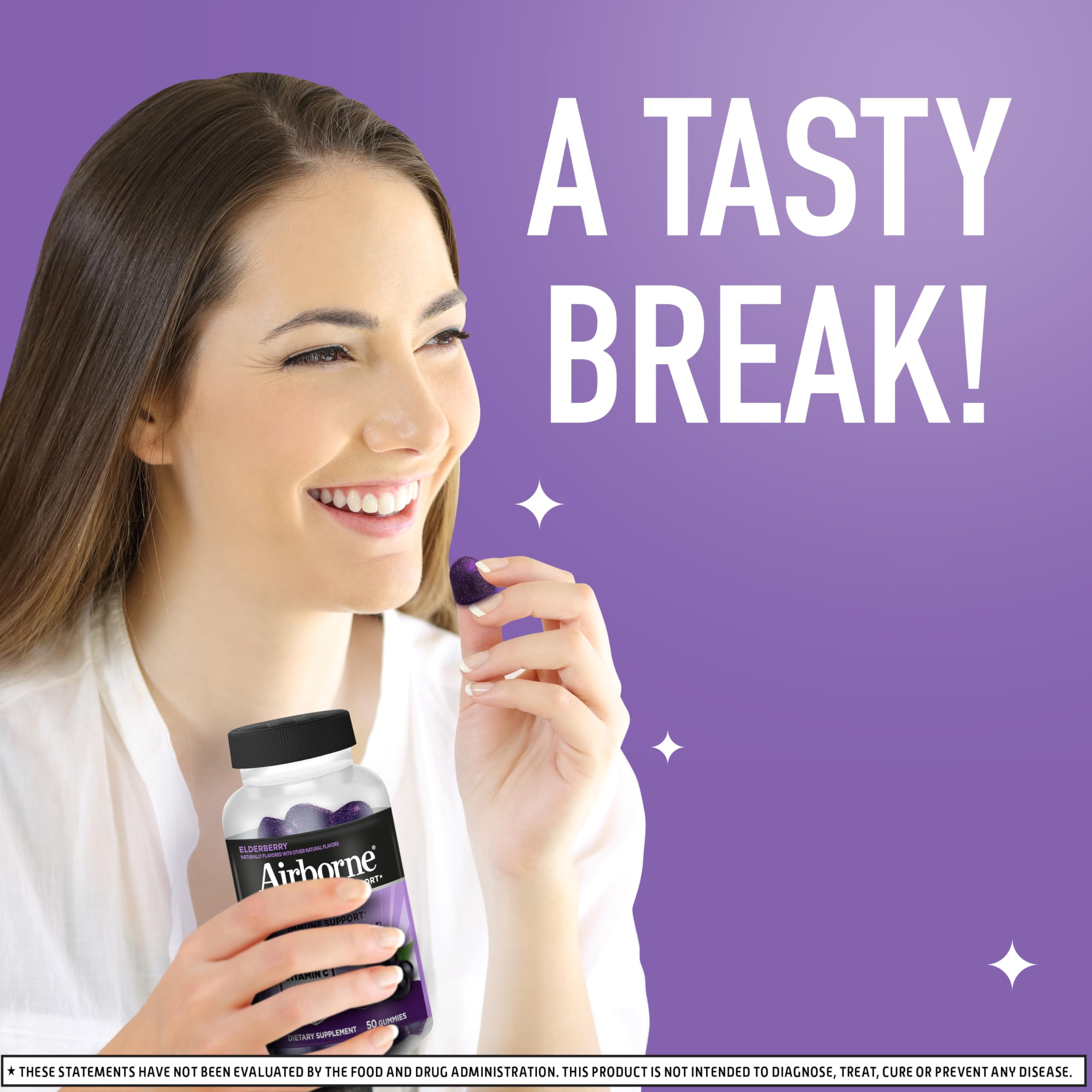 Airborne Elderberry gummies pack shot for on-the-go use