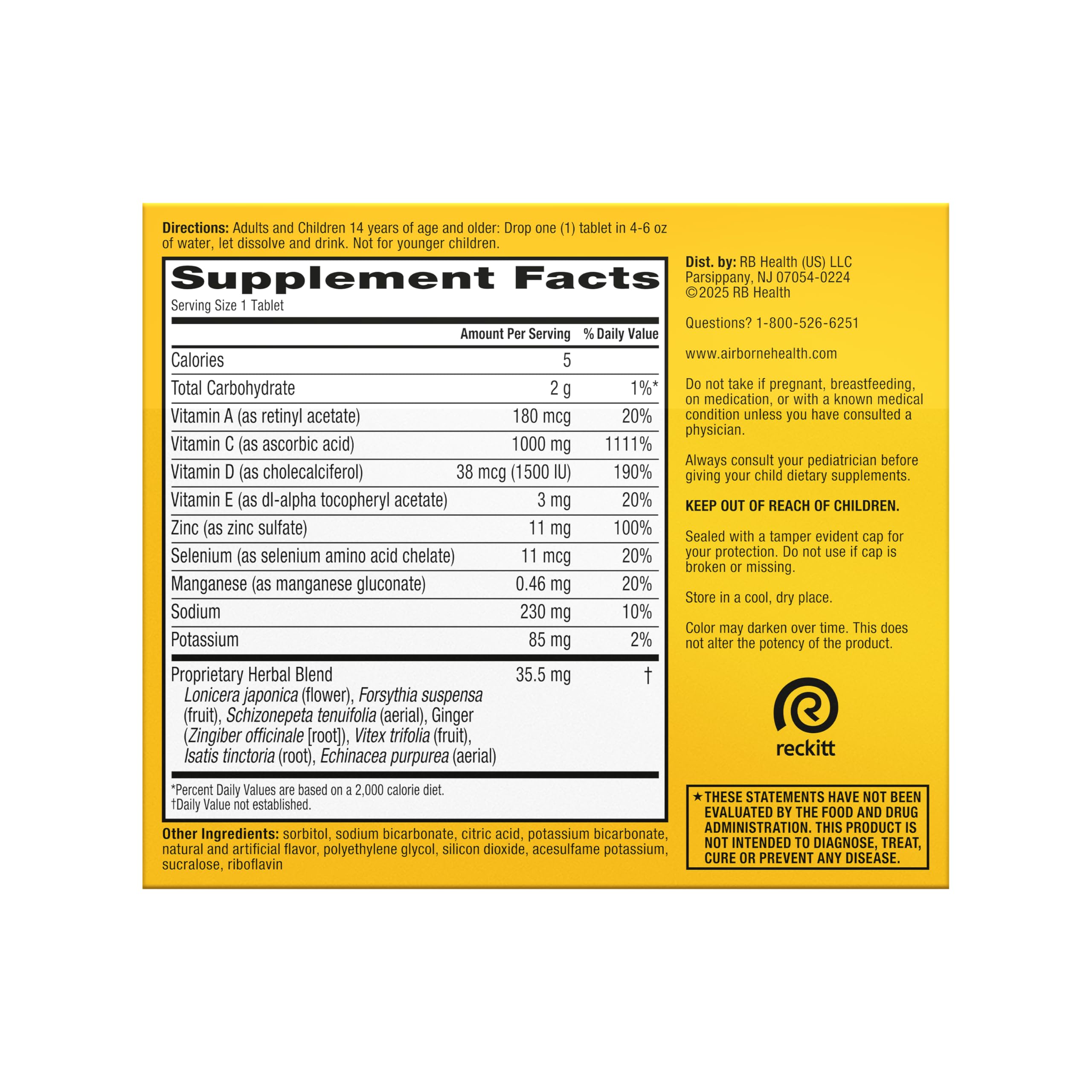 Airborne family friendly packaging and teen usage for broader wellness.