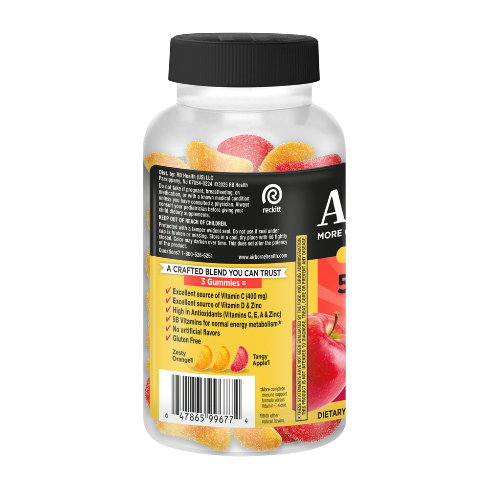 Airborne Immune Essentials Gummies B vitamins symbol on package.