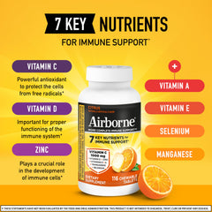 Airborne immune support label highlighting zinc and gluten-free status.
