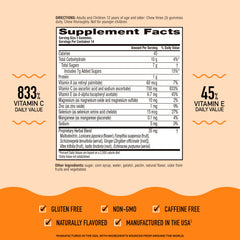 Airborne orange-flavor gummies closeup highlighting zesty taste and chewability.