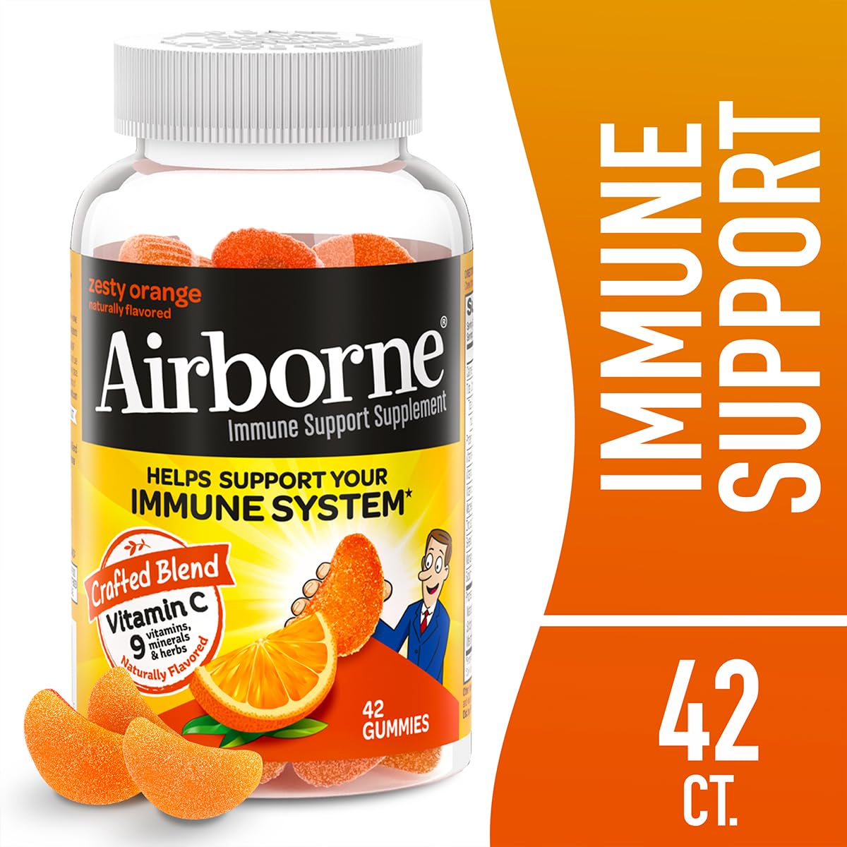 Airborne gummies ready for travel in bag or pocket.