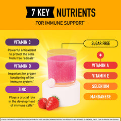 Airborne Very Berry effervescent tablet dissolving in water for refreshing immune boost