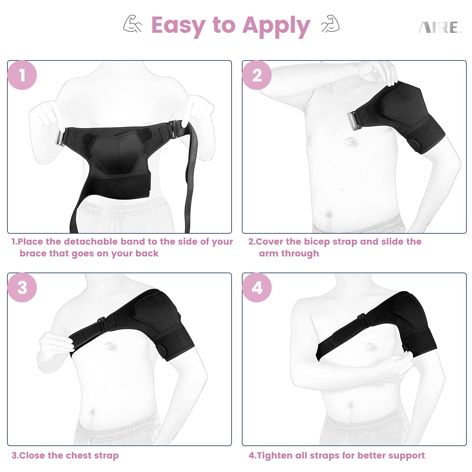 AIRE shoulder brace shown during activity, providing stable support and freedom of movement.