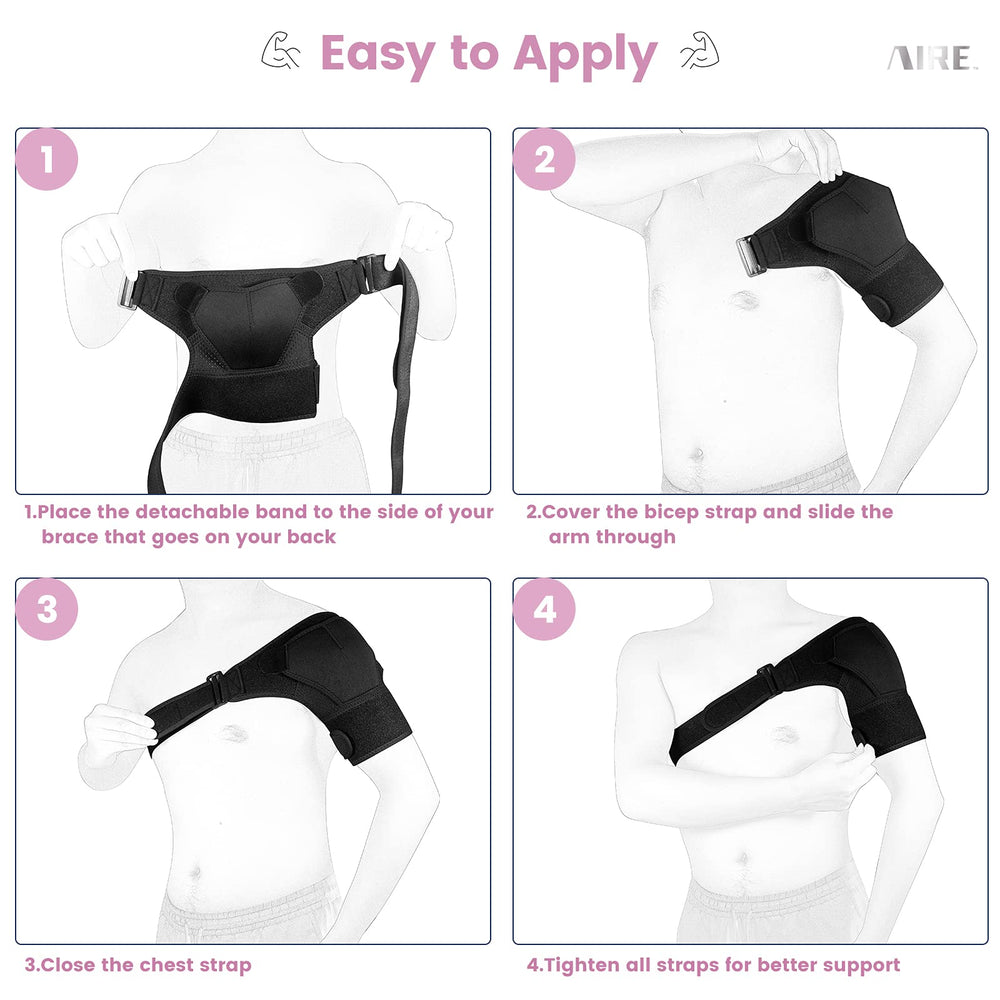 AIRE shoulder brace shown during activity, providing stable support and freedom of movement.