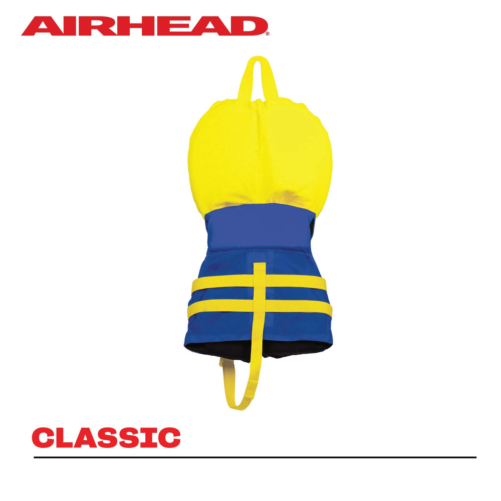Airhead infant life jacket blue with crotch strap for secure adjustments