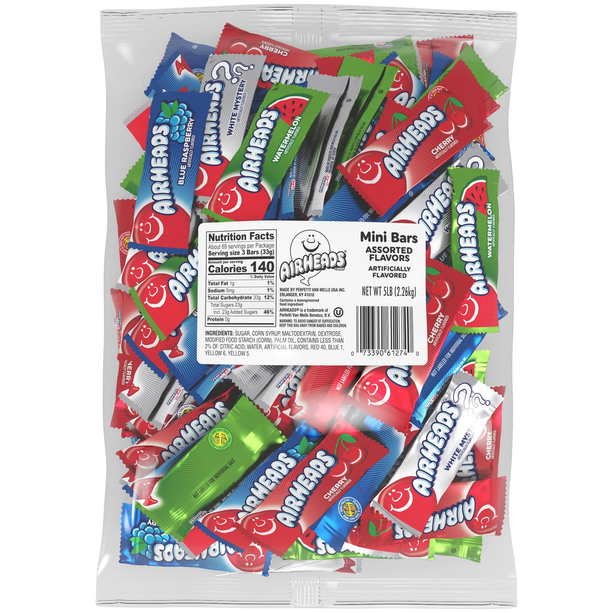 Airheads Mini Bars packaging shows four assorted flavors for gifting and sharing.