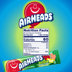 Outer box of Airheads Sour Watermelon Punch bars for concessions