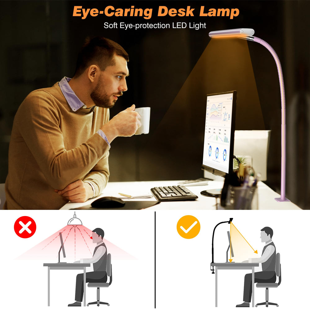 Airlonv LED desk lamp includes USB adapter for simple plug-and-play power.