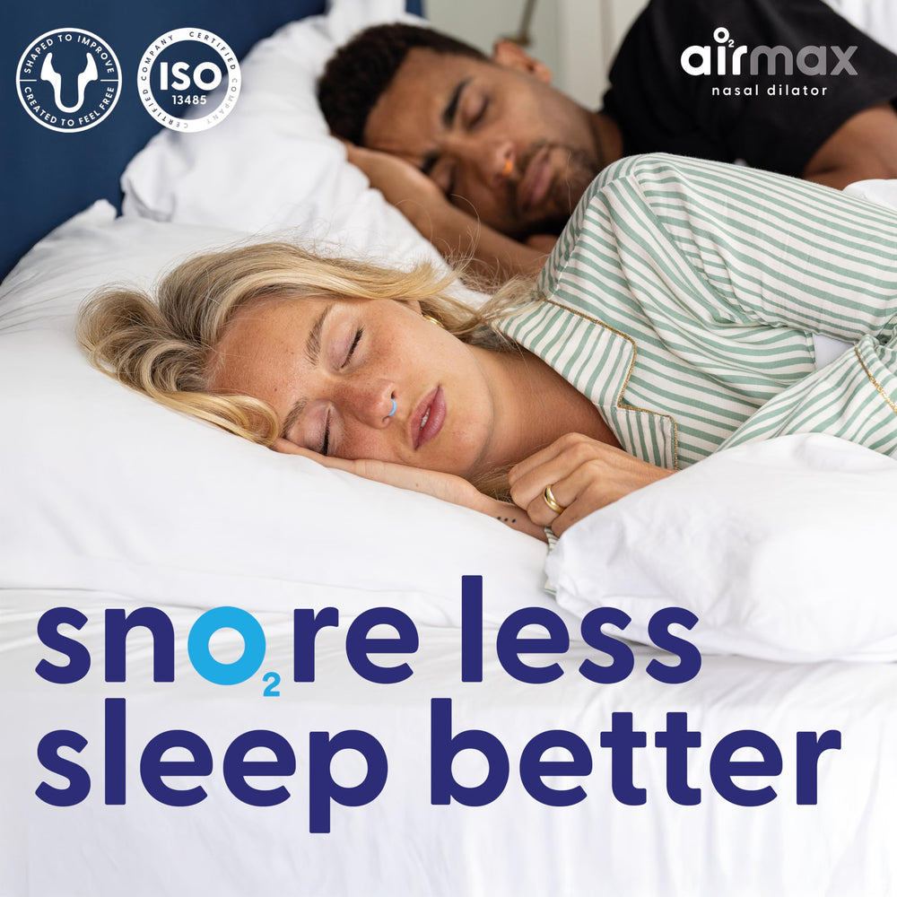 Air Max nasal dilators dilate nose blue for easier breathing.