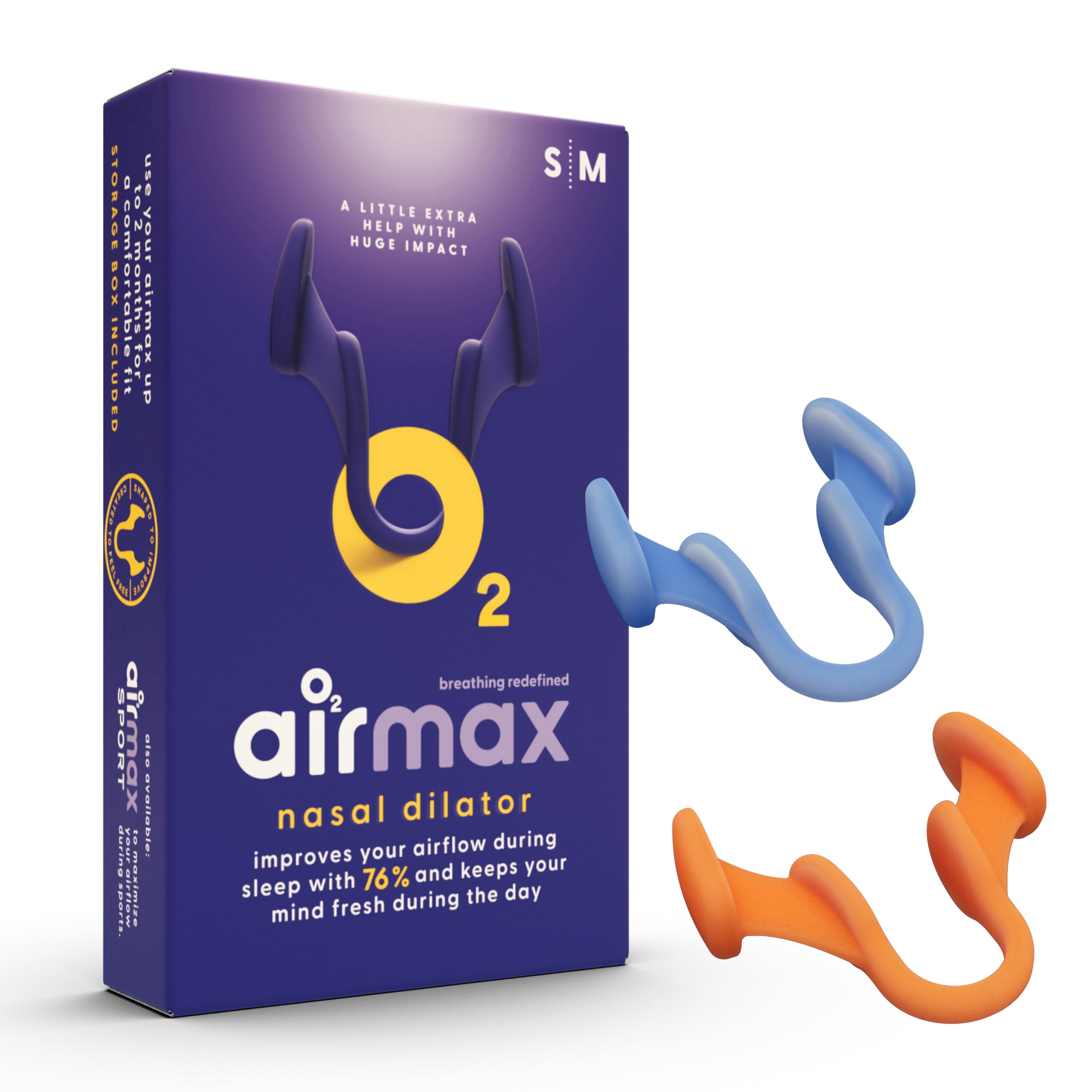 Air Max nasal dilators trial pack front view with two sizes for better airflow