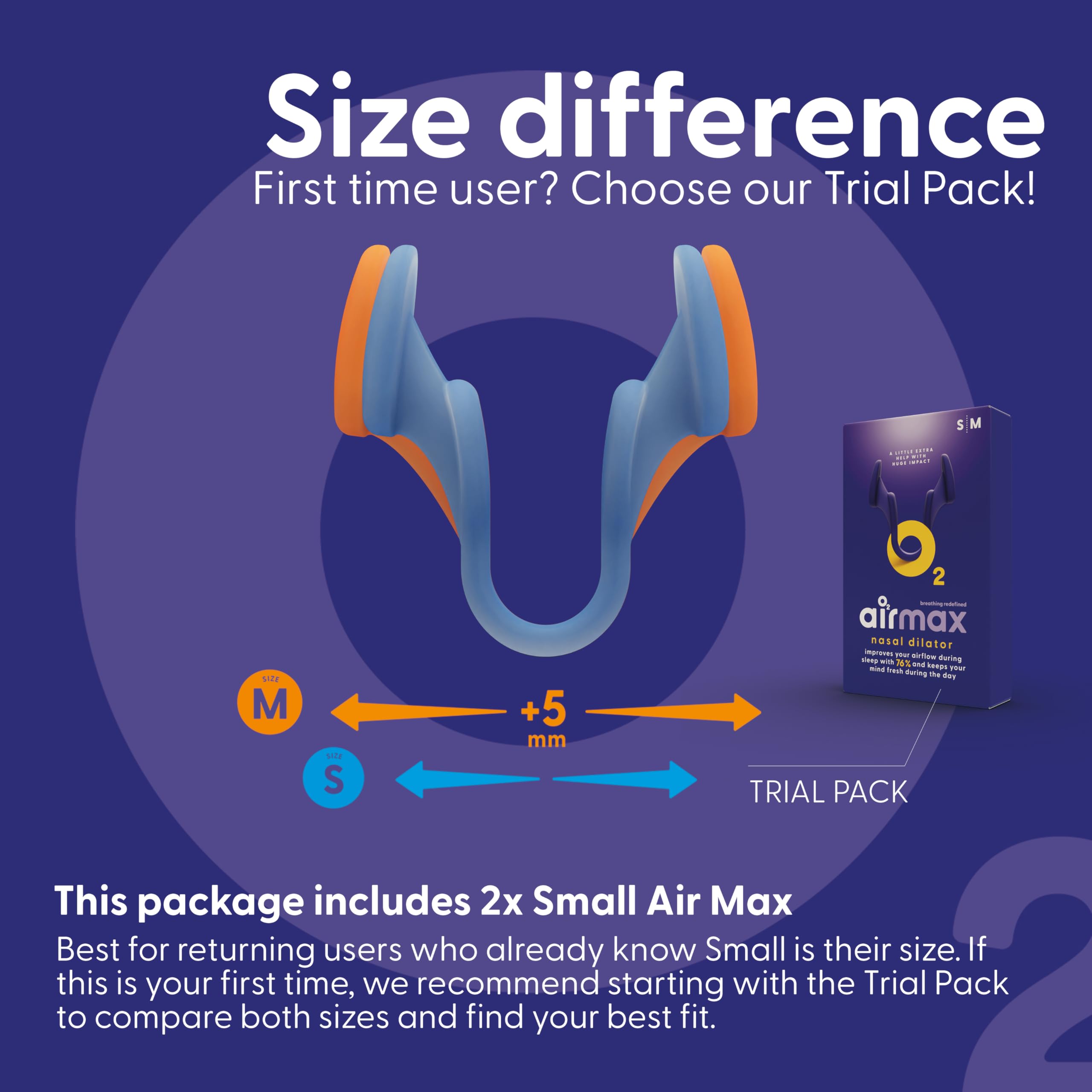 Air Max two small blue set, ideal for smaller noses.