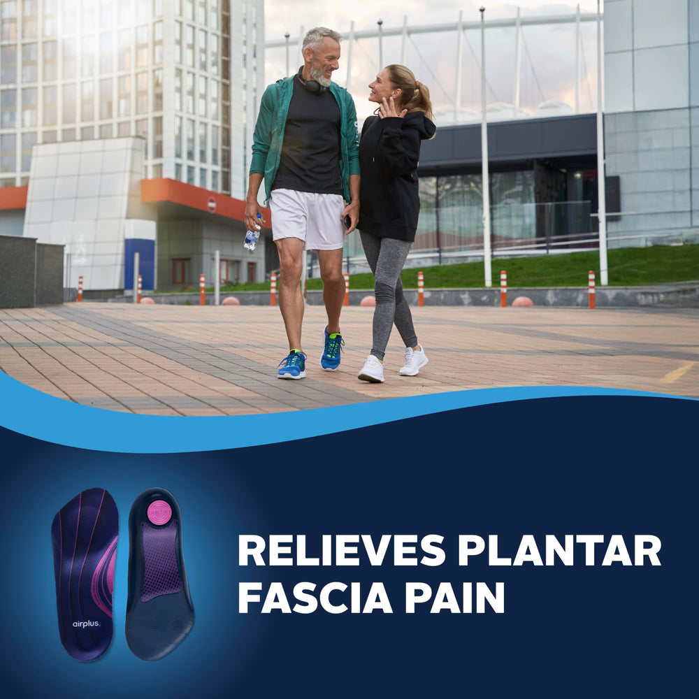 Airplus orthotic with gel heel cushion visible in heel area for support