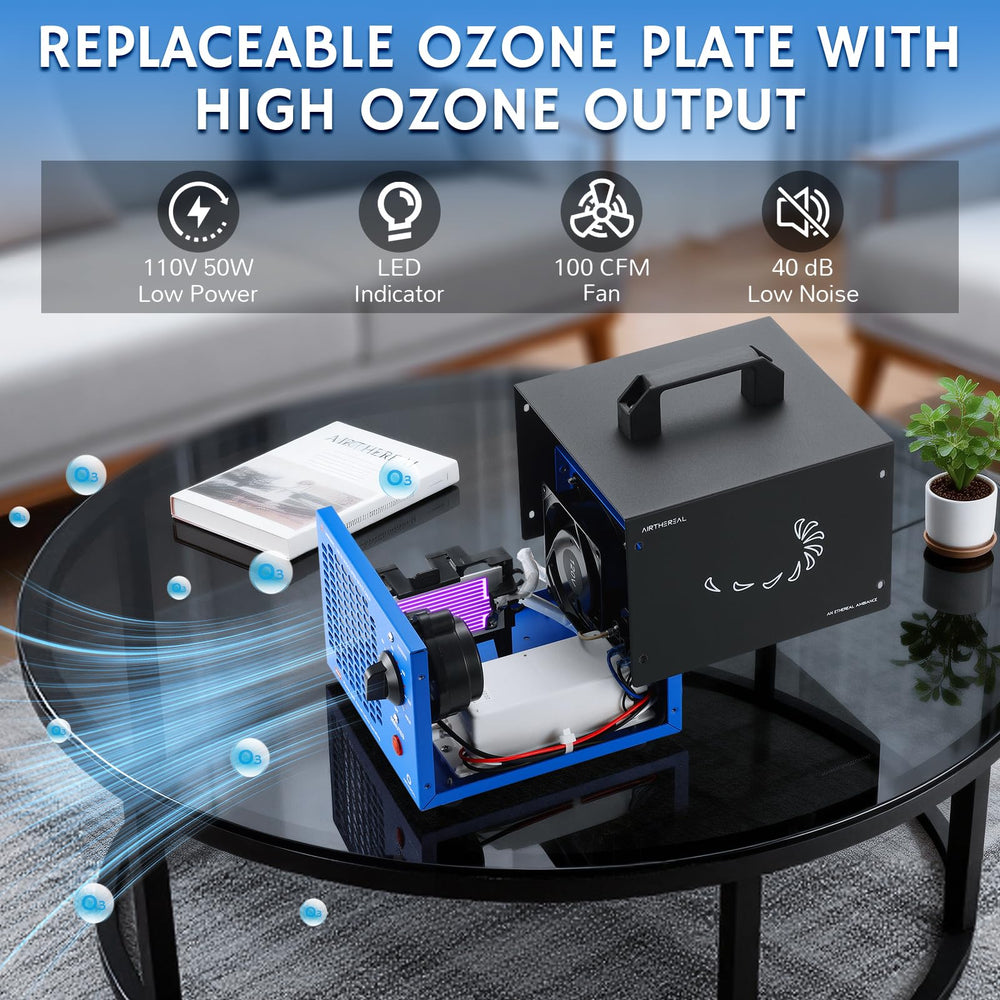 Airthereal MA5000 installed in a car or home for versatile odor treatment.