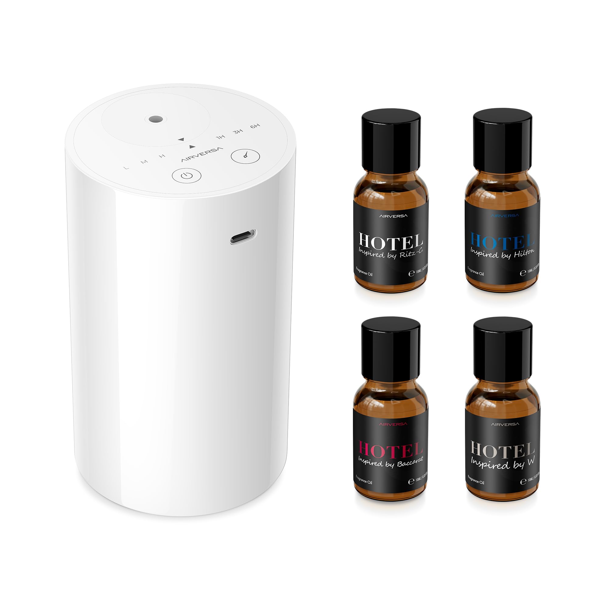 Airversa AN8 diffuser in compact design ready for home or travel use
