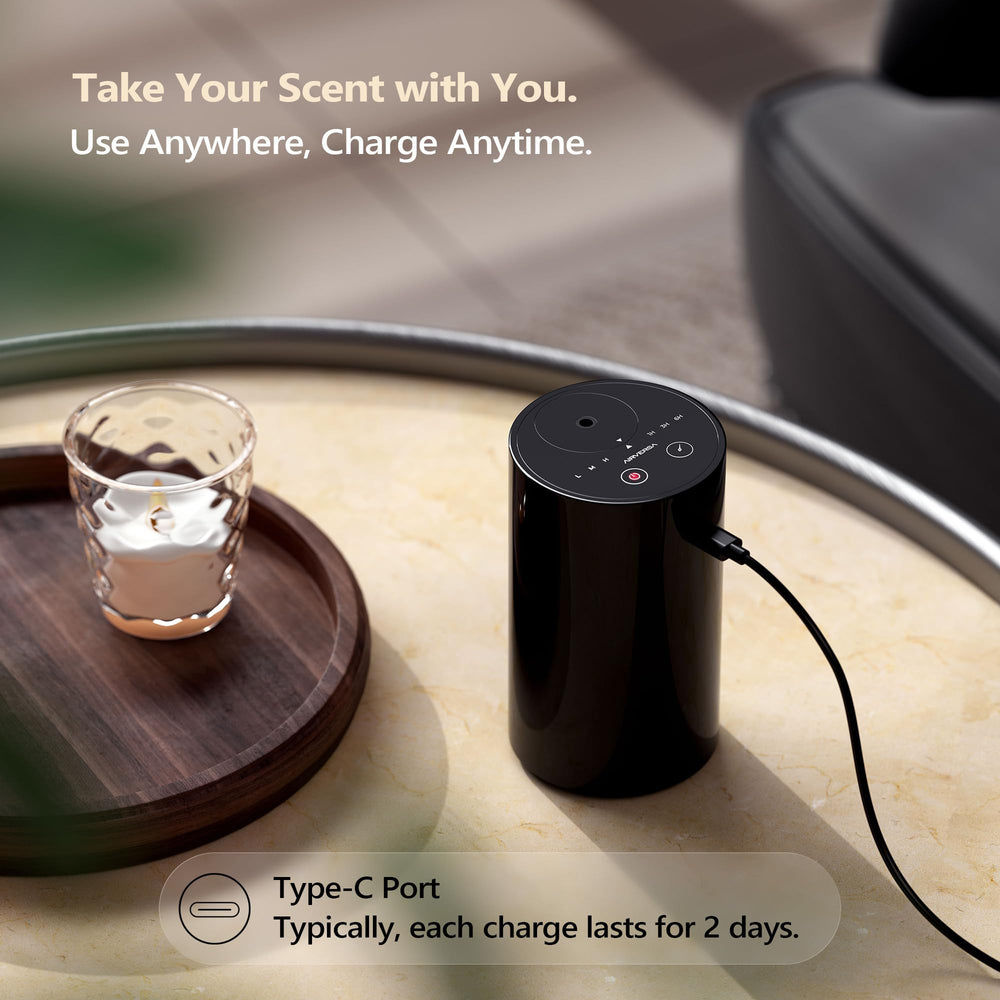 Airversa USB-C rechargeable diffuser with long-lasting portability.