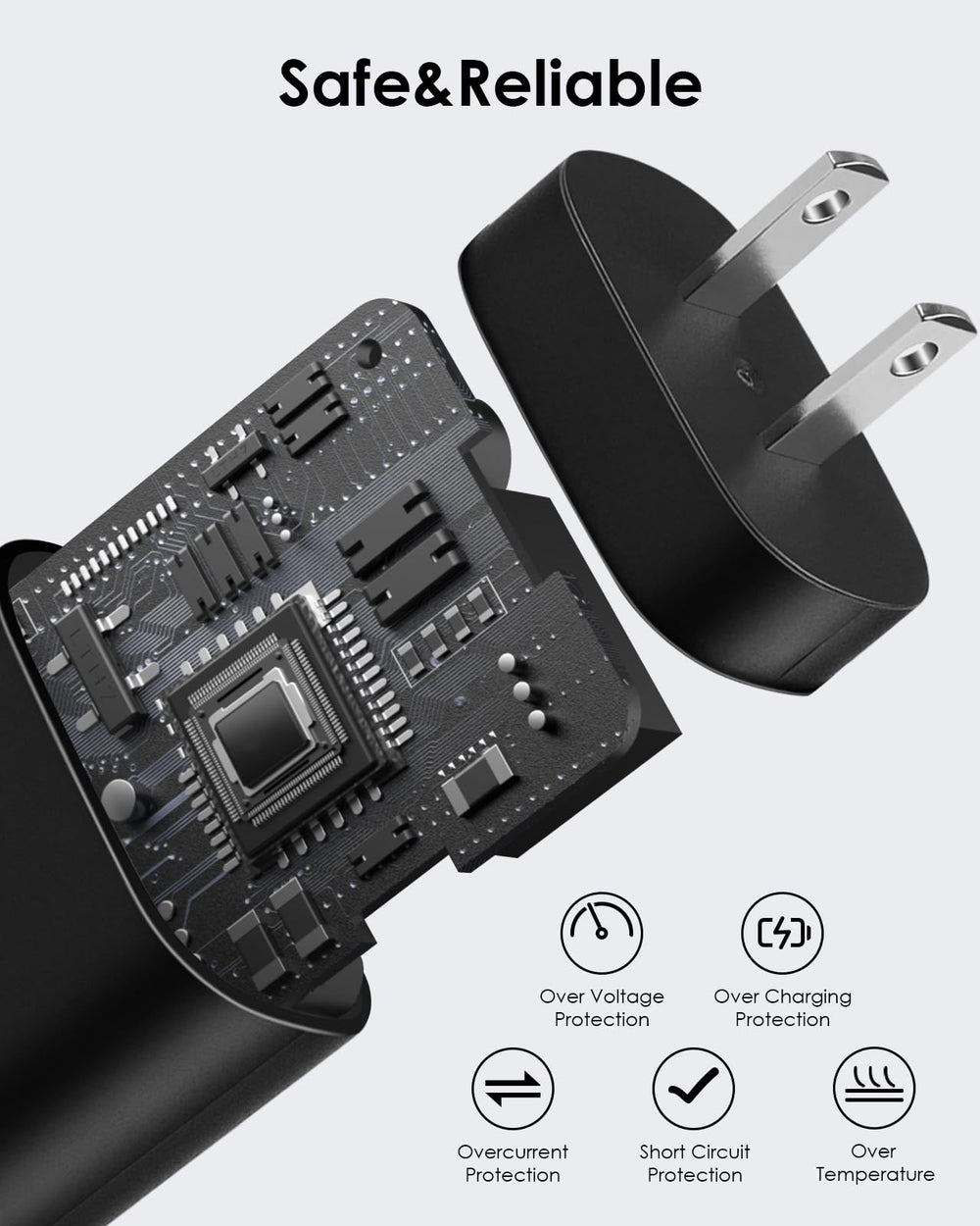 AISNI 25W USB-C charger side view highlighting compact design