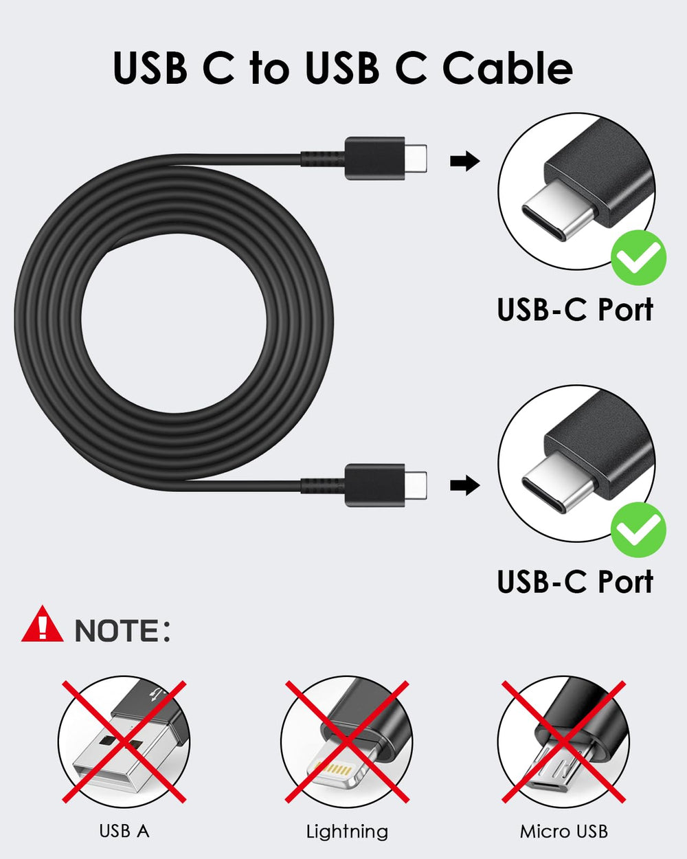 AISNI 6.6 ft USB-C cable close-up for flexible charging at home